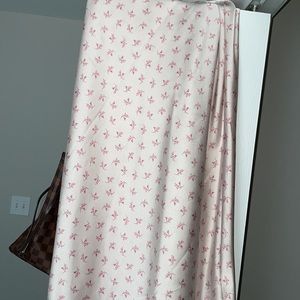 Midi satin floral skirt